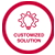 A red circle with a red lightbulb logo and the words Customer Solution in red