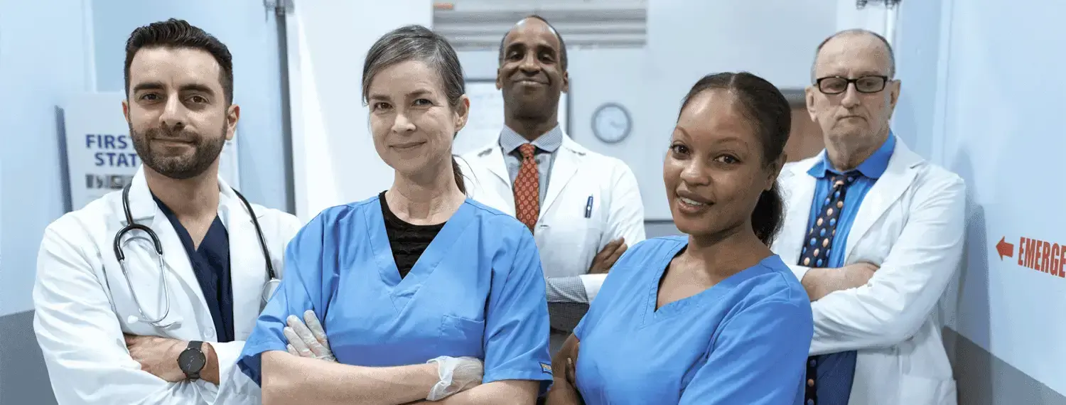 group photo of medical personnel.