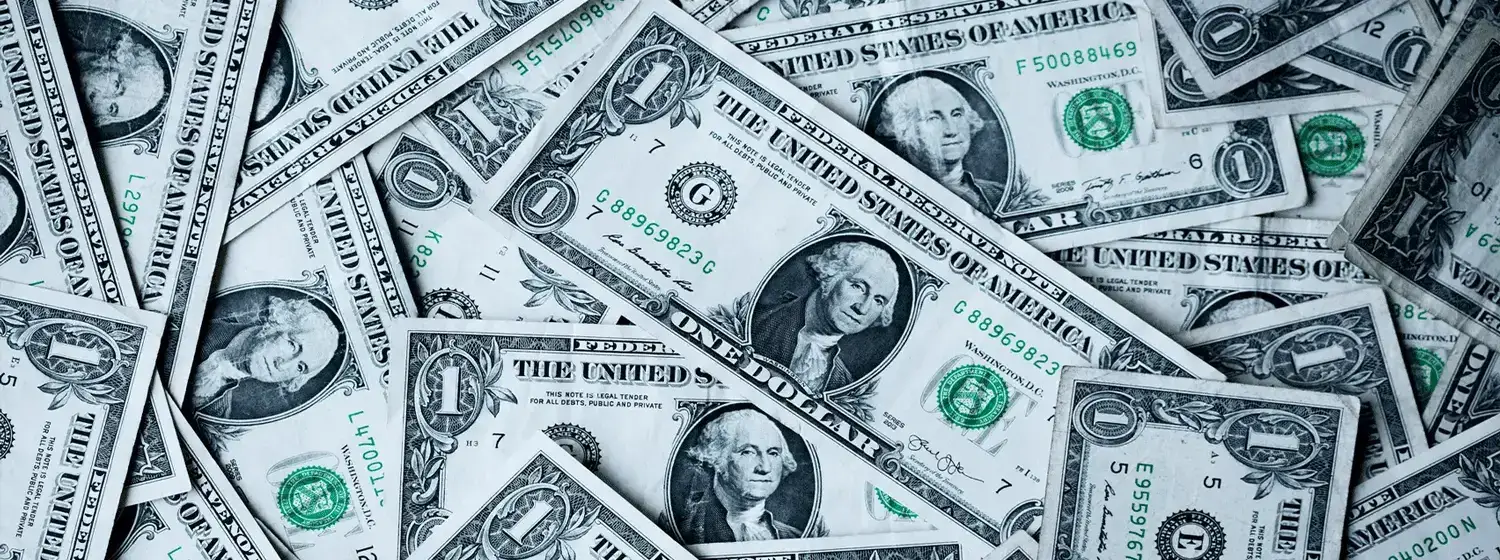 one dollar bills.